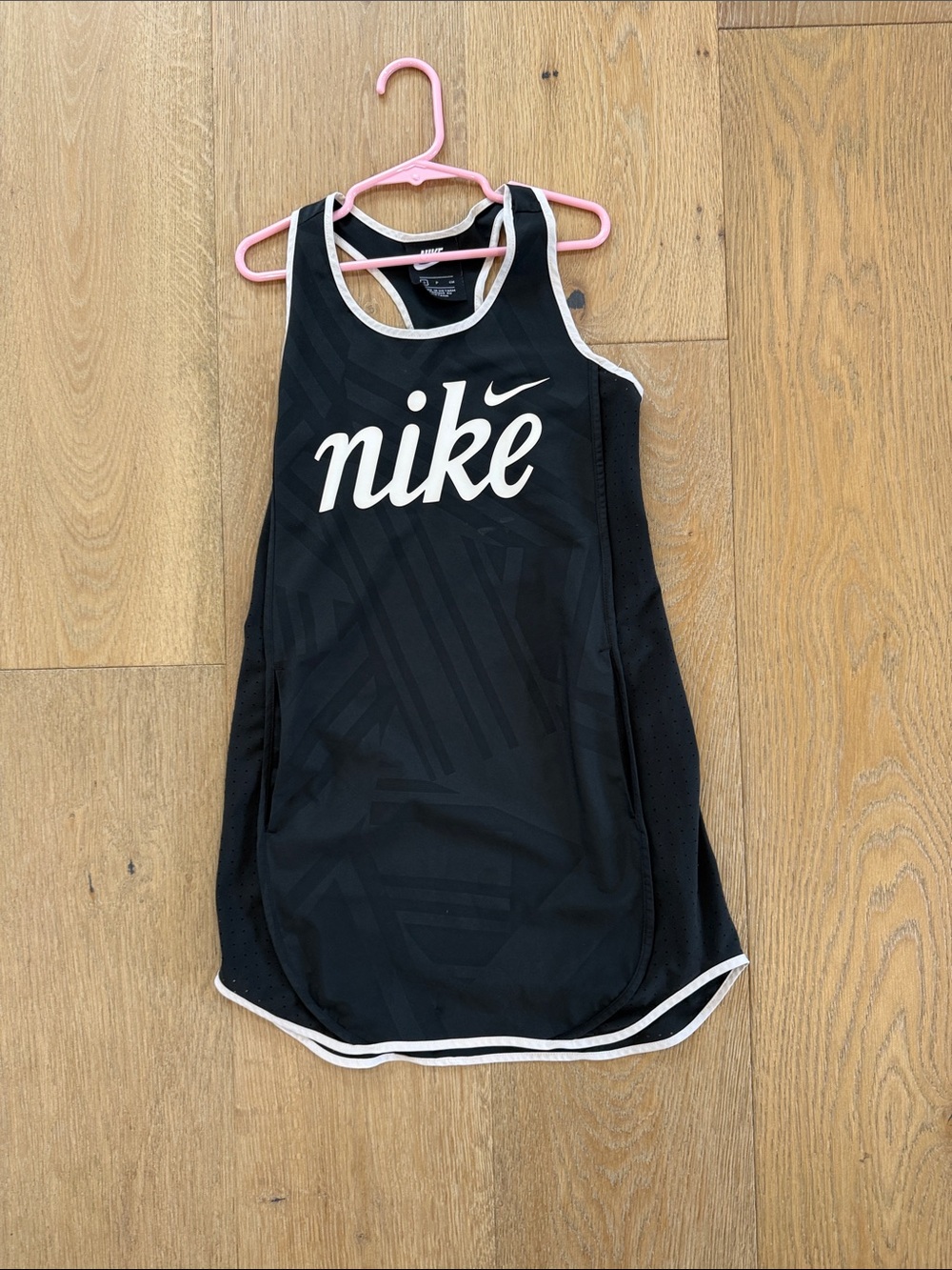 Nike Black Tank Dress with White Trim for Kids